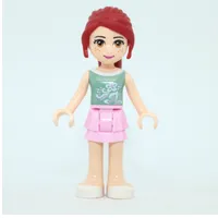 Mia - Sand Green Top, Bright Pink Skirt