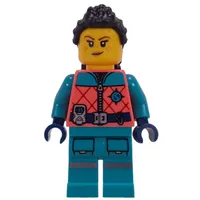 Arctic Explorer, Coral Torso, Dark Turquoise Legs, Black Hair