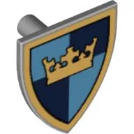Shield Triangular with Crown on Dark / Medium Blue Quarters Print