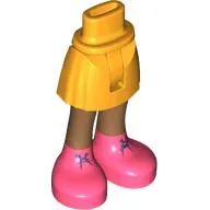 Minidoll Hips and Short Skirt with Medium Nougat Legs, Coral Boots, Dark Blue Laces print [Thin Hinge]