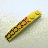 Brick Curved 6 x 1 with Repeating Orange and Black Hexagonal Scales Print