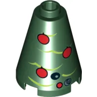 Cone 2 x 2 x 2, Open Stud with Red Ornaments, Tree Boughs and Droid Instruments Print