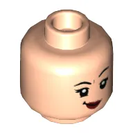 Minifig Head Nymphadora Tonks, Eyelashes, Smirk with Red Lips / Duck Bill Print