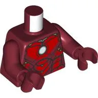 Torso, Iron Man Mark 4 Armor, Metal Blue Round Arc Reactor print, Dark Red Arms and Hands