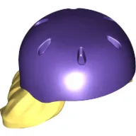 Hair and Helmet, Mid-Length with Dark Purple Bike Helmet pattern