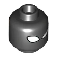 Minifig Head Magneto, Dual Sided, Light Nougat Face with White and Gray Eyebrows, and Frowning Mouth / Large White Almond Shape Eyes [Hollow Stud]