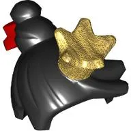 Hair Bun with Gold Crown, Red Bow print