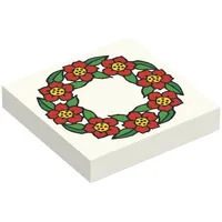 Tile 2 x 2 with Flower Ring Print