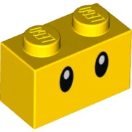 Brick 1 x 2 with Oval Eyes Print