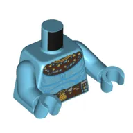 Torso, Tribal Beads Necklace, Loin Cloth print, Medium Azure Arms and Hands