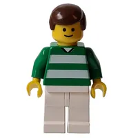 Soccer Player Green Torso, White Legs, Brown Hair, Standard Face, #10