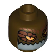 Minifig Head Crug, Crocodile, Silver Lower Jaw, Wide Eyes / Narrow Eyes Print