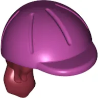 Hair and Helmet, Long with Ponytail and Magenta Riding Helmet Pattern