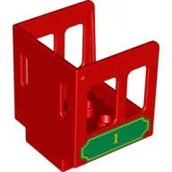 Duplo Train Cabin 3 x 3 x 3 1/2 with Green Plaque and '1' Print