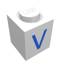 Brick 1 x 1 with Blue V Print