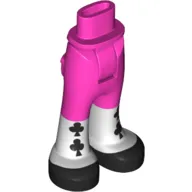 Minidoll Hips and Trousers with Back Pockets and White Shoes, Black Decorations Print