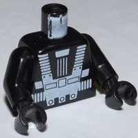 Torso Space Suit, Blacktron I Print, Black Arms and Hands