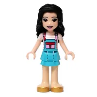 Emma - White Top, Medium Azure Skirt