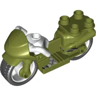 Duplo Motorcycle with Rubber Wheels, White Handlebars, Foot Pedal Print