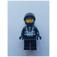 Blacktron I - Black Torso, Black Legs, Black Helmet, Black Tank (3626c Head)
