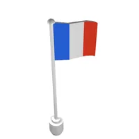 Flag on Flagpole, Wave with France Print