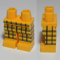 Hips and Bright Light Orange Legs with Dark Blue Plaid Front and Sides