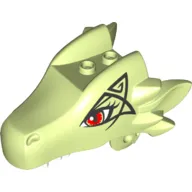 Creature Body Part, Dragon Head Upper Jaw with 2 Studs on Top and Red Eyes and Black Triangular Marking Print