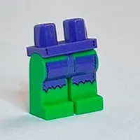 Hips and Bright Green Legs with Torn Purple Shorts, Black Markings Print