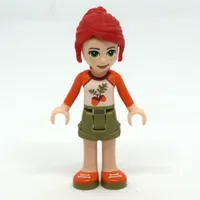 Mia - White/Orange Top, Olive Green Skirt