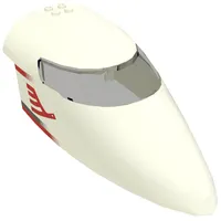 Aircraft Fuselage Curved Forward 8 x 16 x 5 with Trans-Brown Glass with Red Airline Bird and Stripes Print