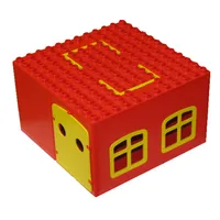 Duplo Building, House 12 x 12 with Doors and Fixed Windows, and Handles