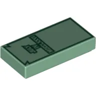 Tile 1 x 2 with Dark Green 'JULY IV MDCCLXXVI' Print