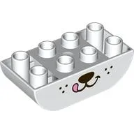 Duplo Brick 2 x 4 Curved Bottom, Dog Mouth Print