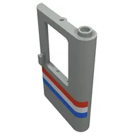 Door 1 x 4 x 5 Train Right with Red/White/Blue Stripe Print