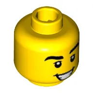 Minifig Head Mariachi, Eyebrows Thick, White Pupils, Open Smile with Teeth Print
