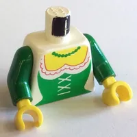 Torso Forestman Green Corset and Necklace Bright Print (Maiden), Green Arms, Yellow Hands