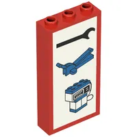 Brick 1 x 3 x 5 without Side Supports with Wrench, Jack, and Pump Print