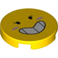 Tile Round 2 x 2 with Smiley Face, Tense Grin