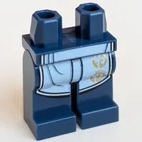 Hips and Dark Blue Legs with Bright Light Blue Apron with Gold Decorations