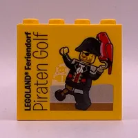 Brick 2 x 4 x 3 with 'LEGOLAND Feriendorf Piraten Golf' print