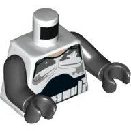 Torso Armor with Dirt Stains Print (Commander Wolffe), Black Arms and Hands