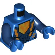 Torso Armor with Orange and Gold Circuitry, Falcon Shield print, Dark Blue Arms, Blue Hands