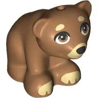 Animal, Bear, Small with Black Nose, Tan Snout, Eyebrows, Paws print