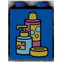 Duplo Brick 1 x 2 x 2 with Shampoo and Soap Containers Print