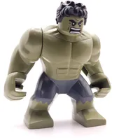 Hulk (Big Fig), Black Hair, Removable Head, Dark Bluish Grey Pants, Angry