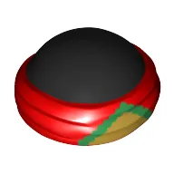 Bald Head with Red Bandana and Green Triangle Print