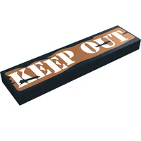 Tile 1 x 4 with Keep Out Sign Print