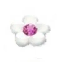 Clikits Icon, Flower 2 x 2 Small, 5 Petals with Pin [Frosted] Trans-Pink Center Facet Gem