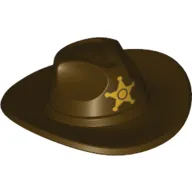 Hat Very Wide Brim, Outback Style [Fedora] with Gold Sheriff Star Print