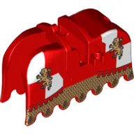 Animal / Creature Accessory, Horse Barding with Gold Lions and Gold Chain Mail Print